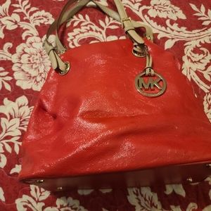 Michael Kors bright red leather bag ❤